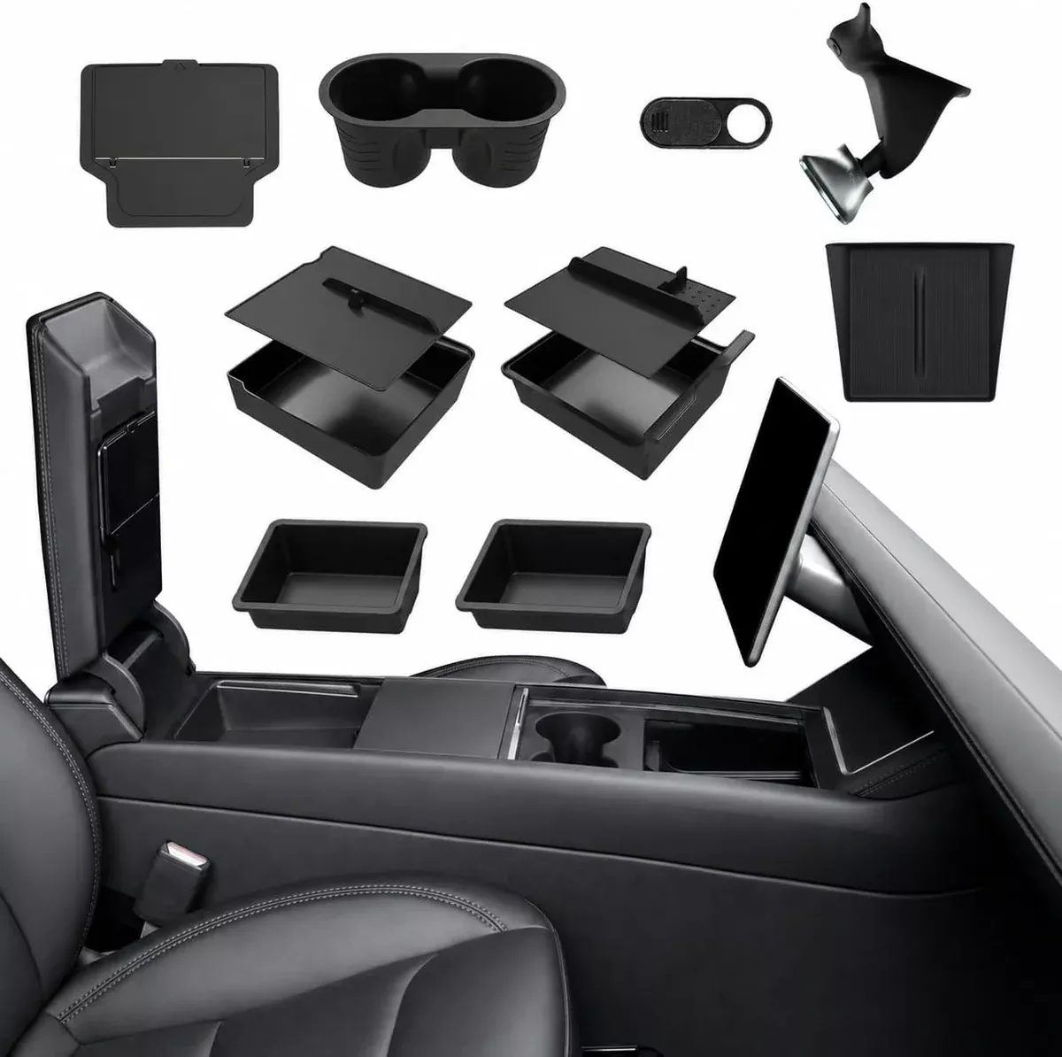 10-Piece Center Console Organizer for 2025-2026 Tesla Model Y Juniper Premium & Performance