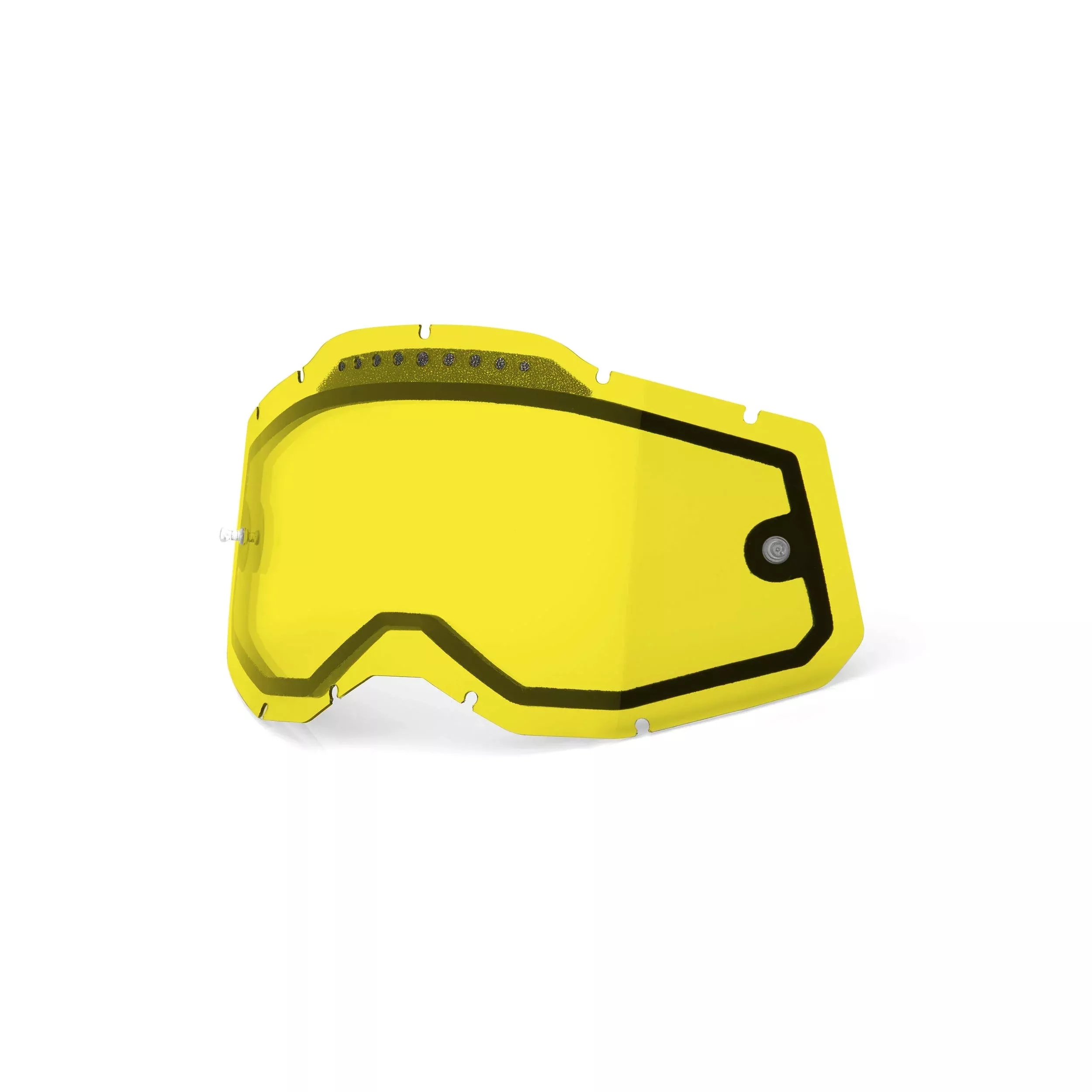 100% Goggle Vented Replacement Lens – Racecraft 2, Accuri 2, Strata 2 Compatible (Vented Dual Pane-Yellow Base)