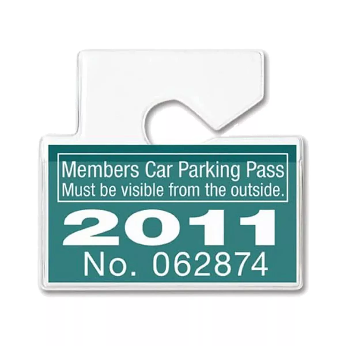 2 Pack - Clear Horizontal Vehicle Parking Permit Pass Hanger Tag Holder - Hangs From Car Rear View Mirror - By Specialist Id)