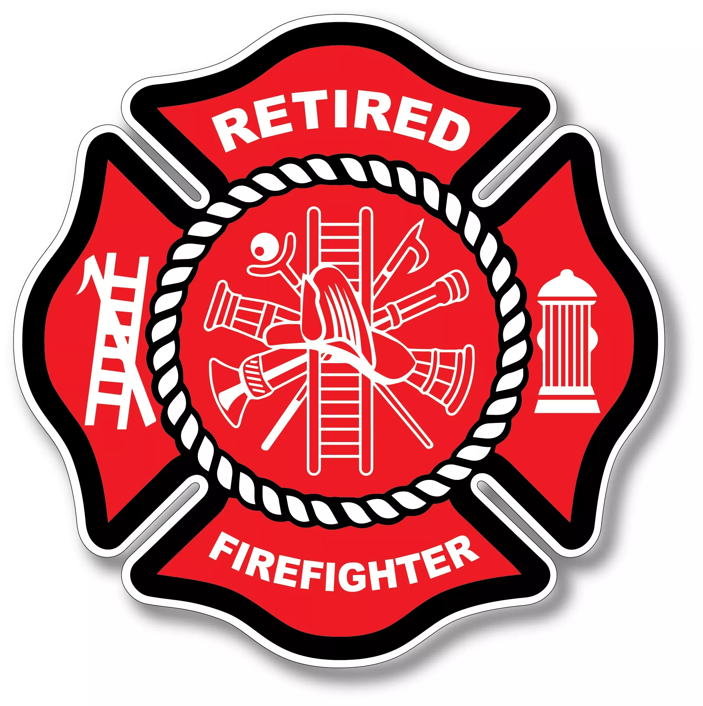 3 Pack Retired Firefighter Badge Maltese Cross Thin Red Line Red Lives Matter For Firemen Or Firewomen