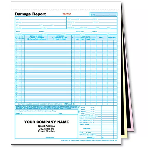 3-Part Carbon Auto Body Estimate - Pack 250