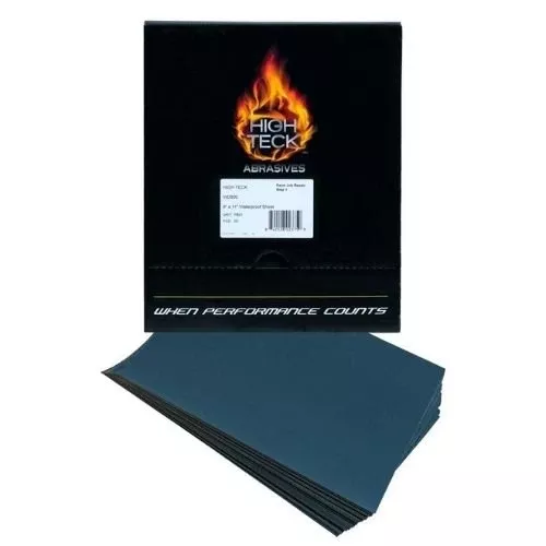 320 Grit 9x11 in Waterproof Sanding Sheet, 50 pk, High Teck