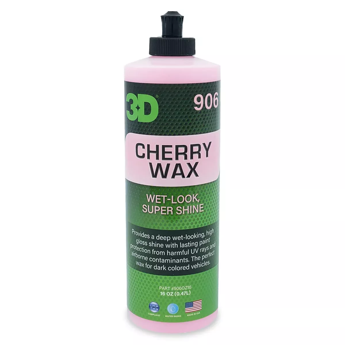 3D Cherry Wax – Deep Gloss Carnauba Wax for Dark Paint – UV Protection – 16oz