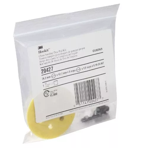 3M 20427 3 in Hookit Back-Up Pad for Sanding Discs, with Adapters