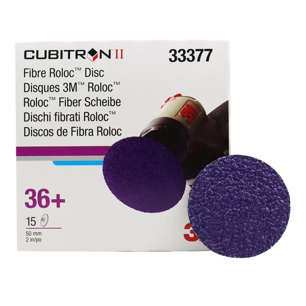 3M 33377 Cubitron II Roloc Fibre Disc 50mm 36+ 15 Pack