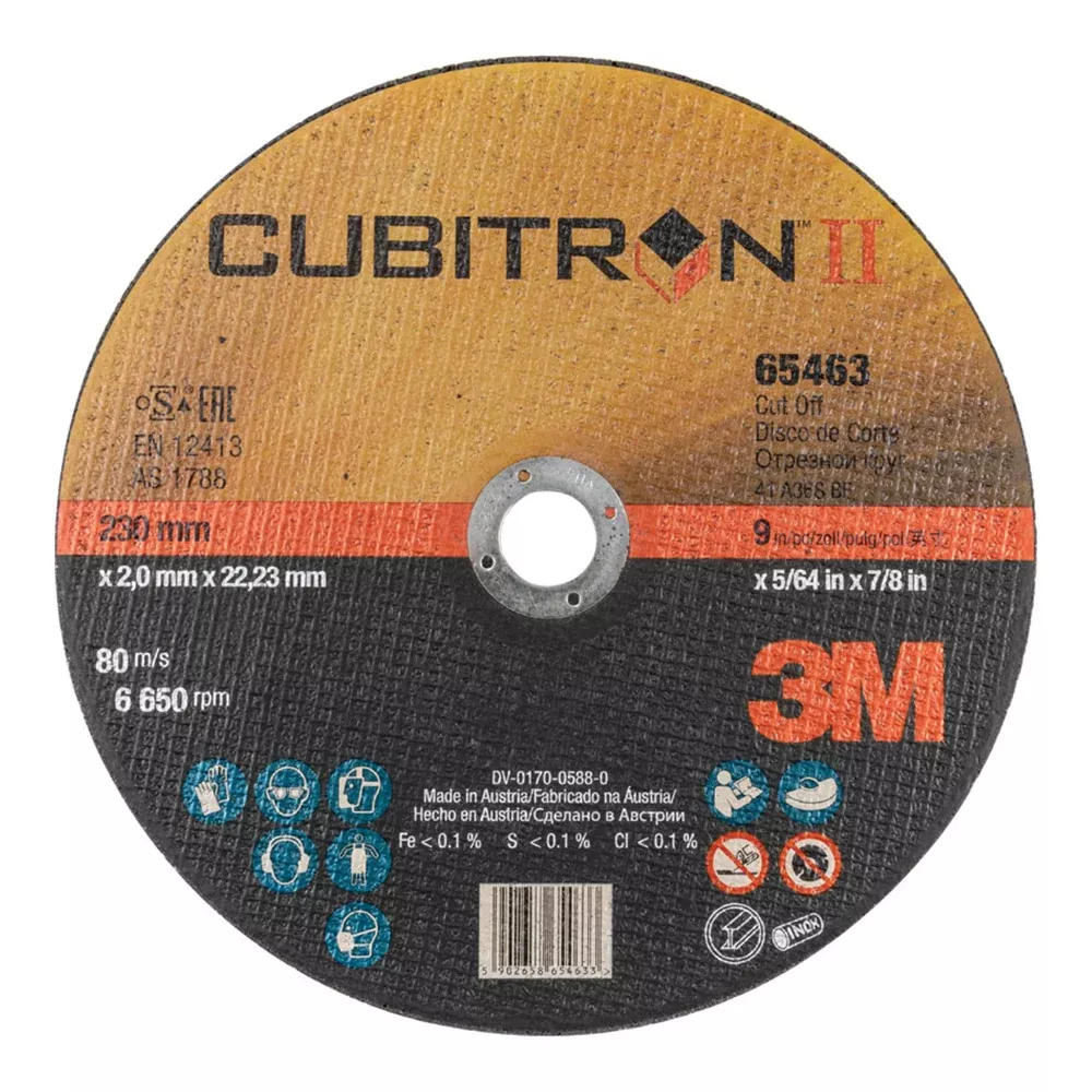 3M Cubitron II Cut Off Wheel 65463 230x2x22mm 9″ Cutting Disc