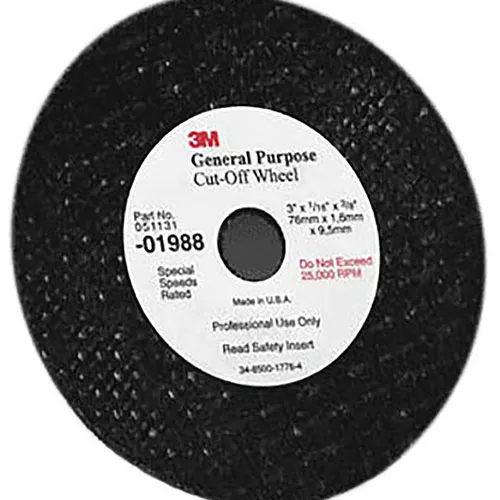 3M™ General Purpose 3" x 1/16" x 3/8" Cut-Off Wheel 01988