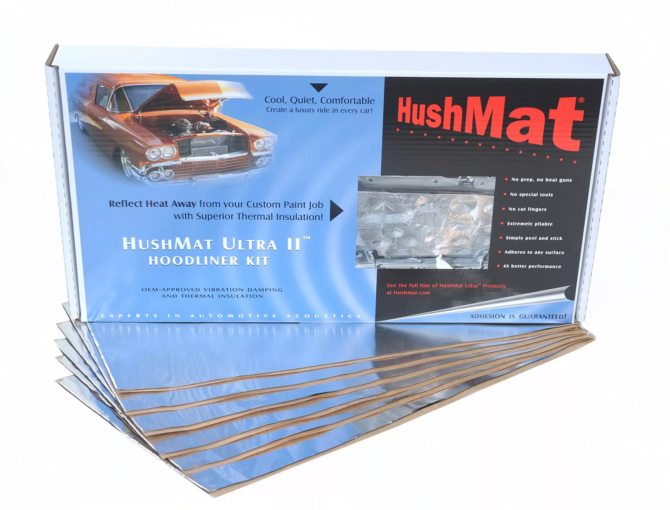 50100 Hoodliner Kit - (6) 12'' X 23'' Heavy Silver Ultra Sheets - 11.5 Square Feet