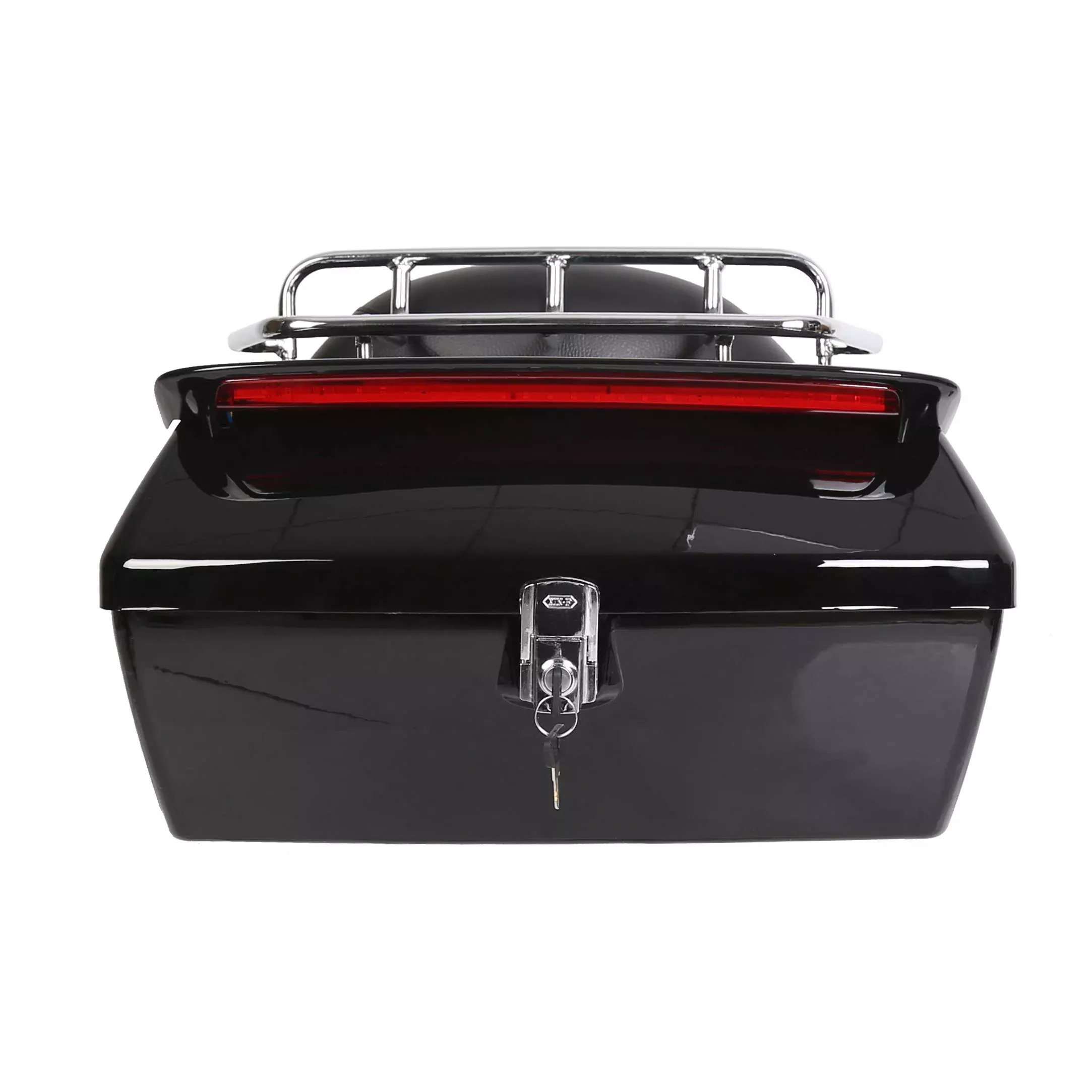 7BLACKSMITHS Universal Motorcycle Trunk Tour Pack – Black ABS Luggage for Harley, Honda, Yamaha – One Size, Model 8542069660