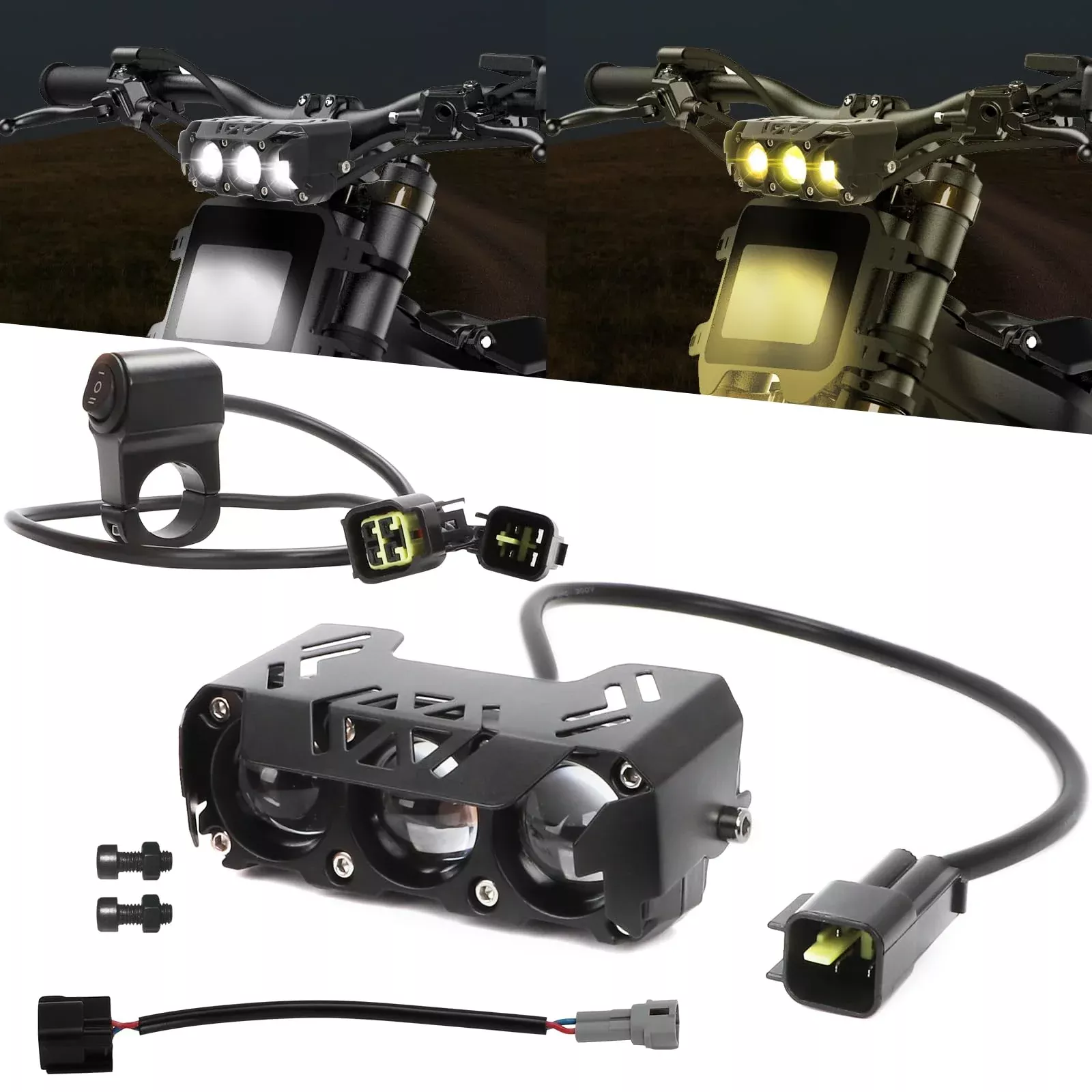 Alpha Rider LED Headlight Kit for Talaria Sting R MX4/SUR-RON – High Brightness, 2 Modes, Easy Plug & Play Front Headlamp with Switch