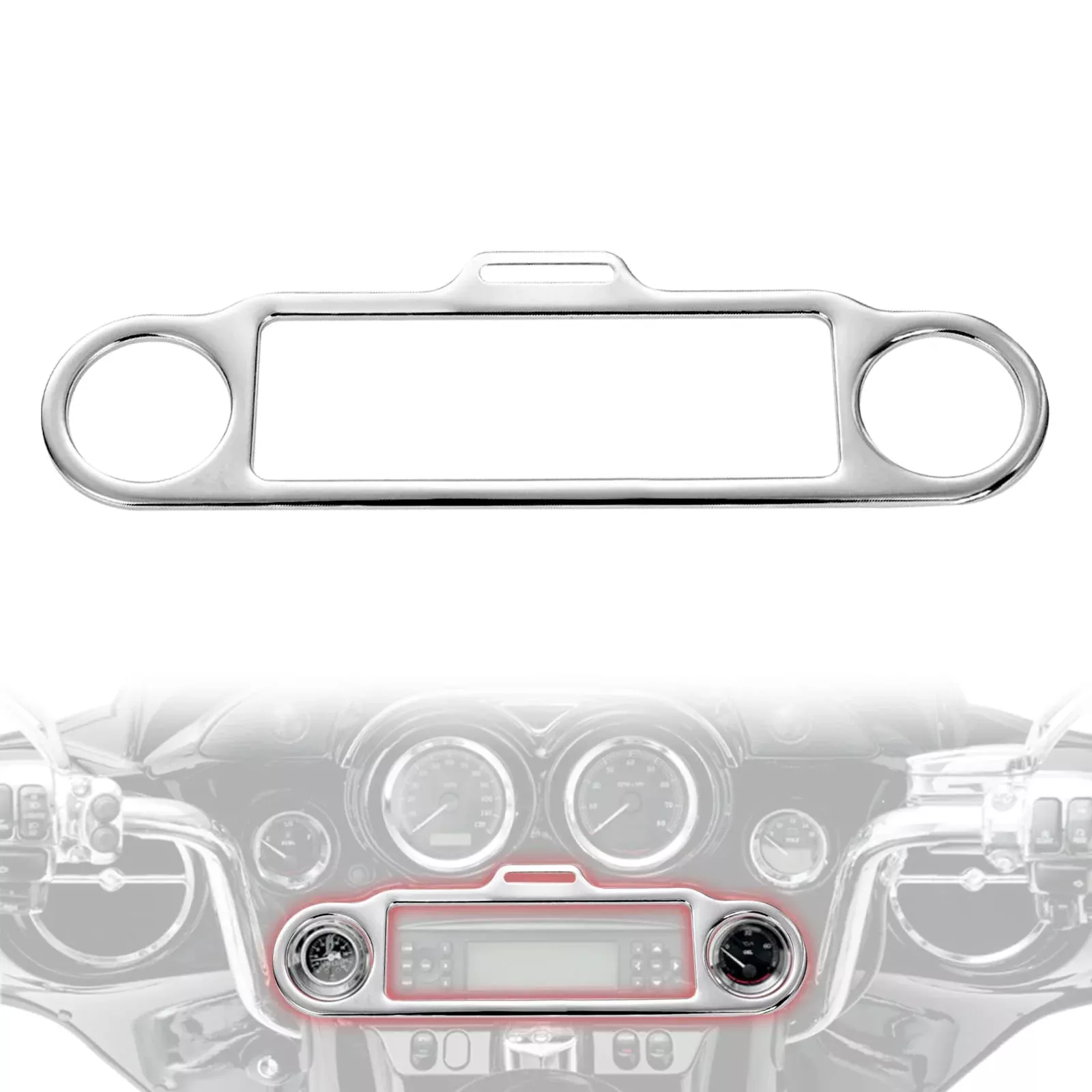 Amazicha Chrome Stereo Accent Trim Loop for Harley Davidson Street Electra Glide Ultra Classic 1986-2013 – Aluminum Accent Set, Model SP13