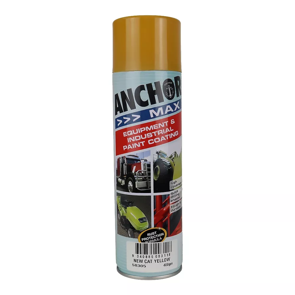 ANCHOR MAX New Cat Yellow 400gm Industrial Spray Paint High Coverage