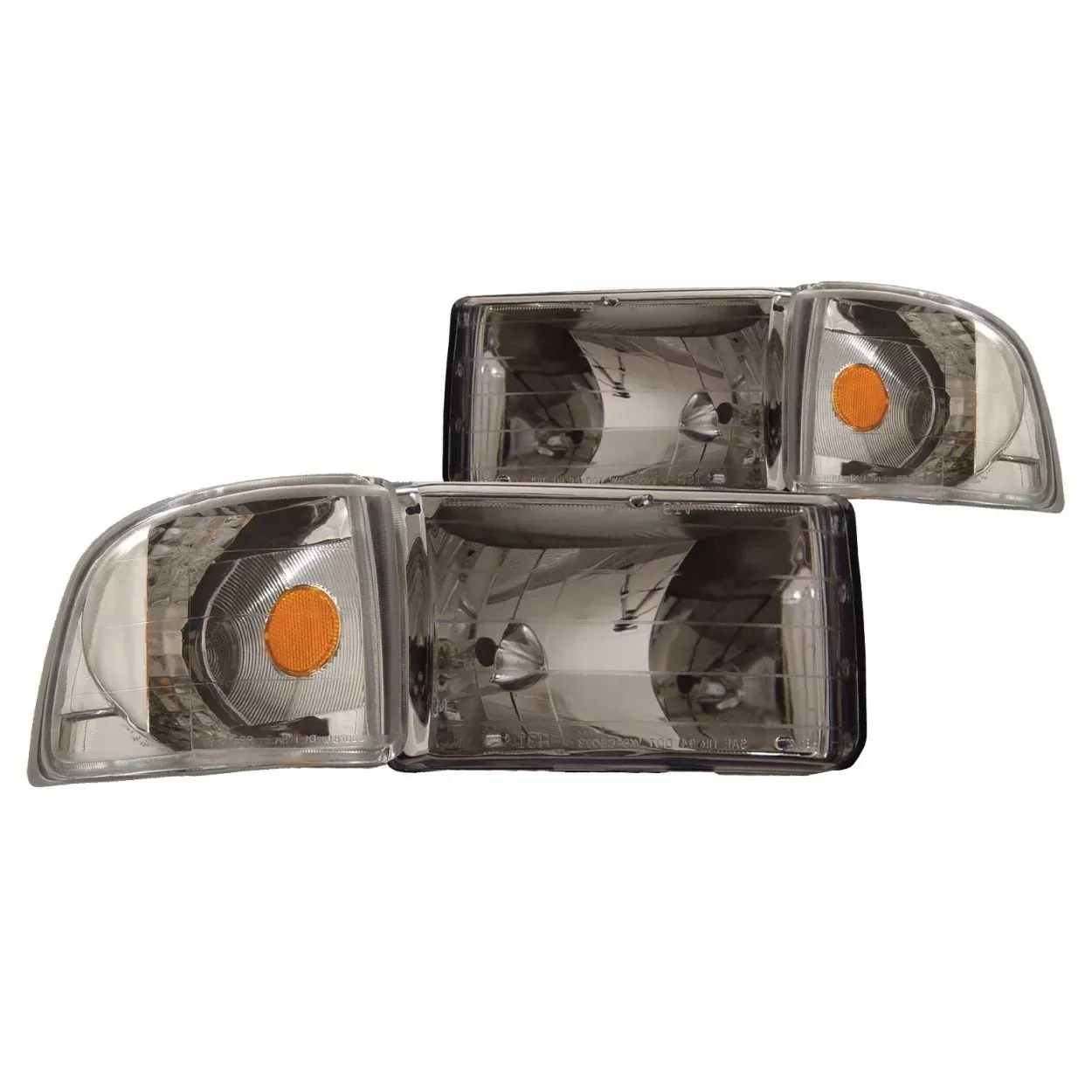 Anzo Usa 111068 Crystal Headlight Set W/Corners-Chrome