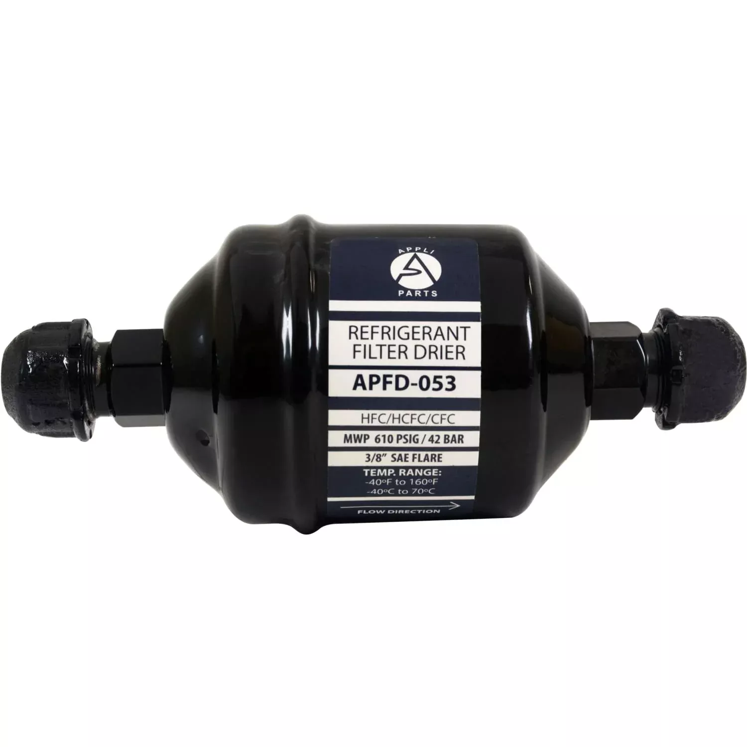 Appli Parts Apfd-053 3/8 In Liquid Line Refrigerant Ac Filter Drier Hvac Refrigeration 053 Sae Flare Connection Universal Unidir