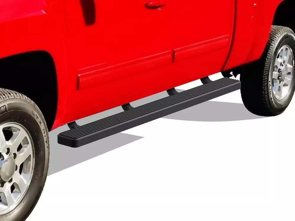 Aps (Black 5-Inch) 304 Stainless Steel Running Boards Nerf Bars Compatible With Chevy Silverado Gmc Sierra 1500 2007-2018 & 2500 Hd 3500 Hd 2019 Crew Cab (Exclude 07 Classic)