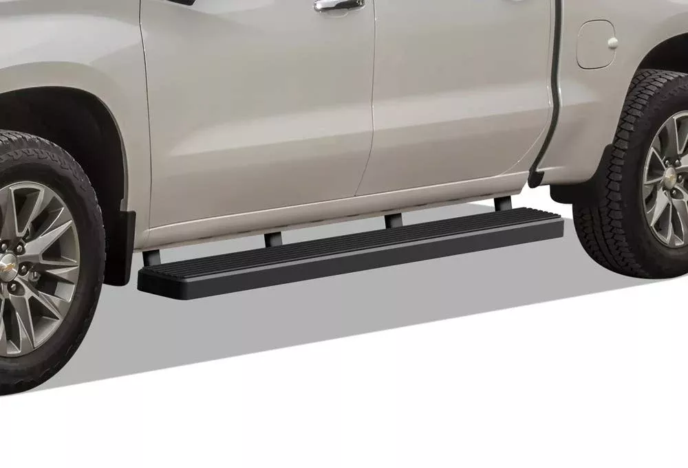 APS Running Boards Side Steps for Chevy Silverado/GMC Sierra 2019-2025, 5″ Stainless Steel Black, Model IB-C5171N