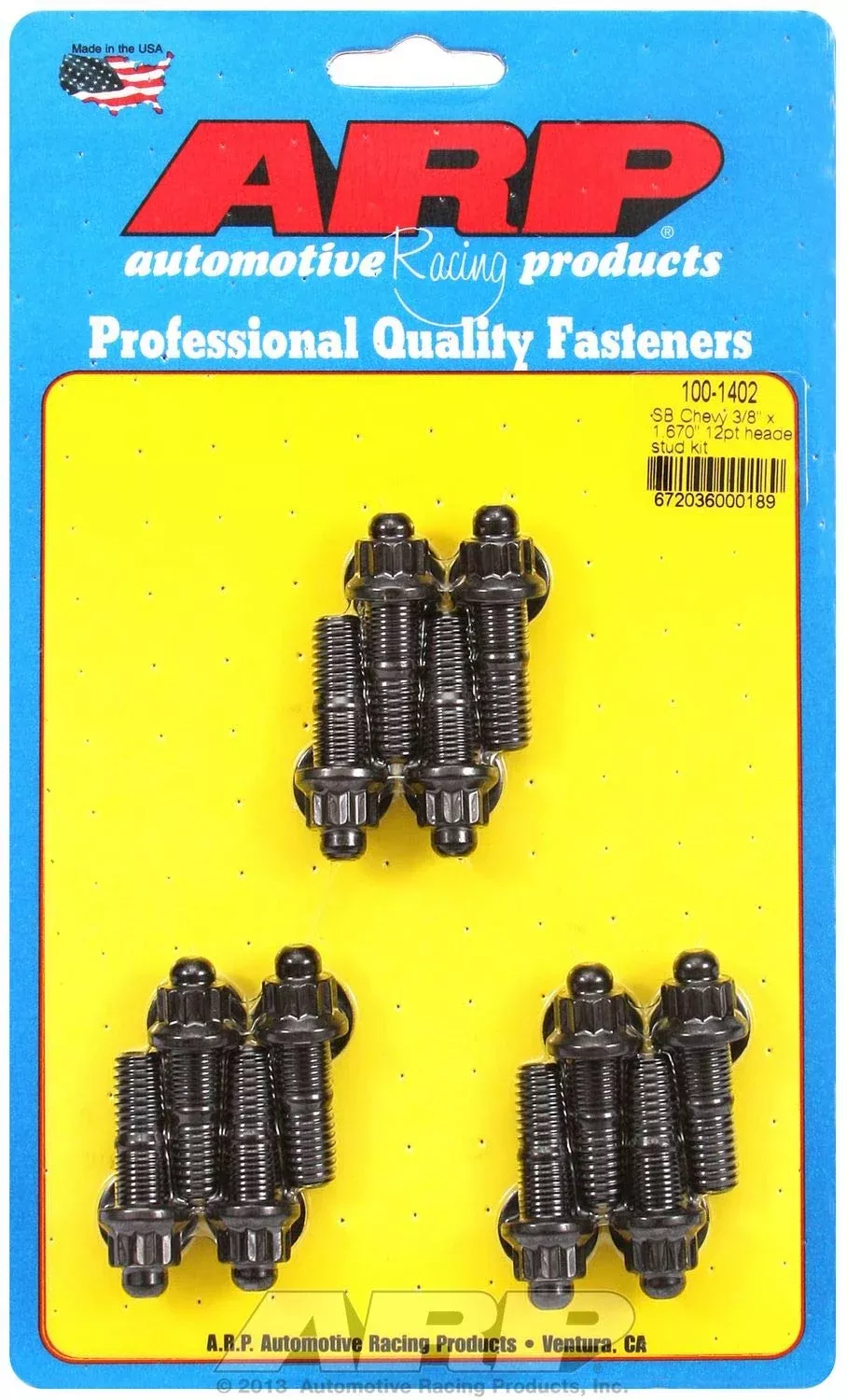 Arp 100-1402 Sb Chevy 3/8 X 1.670In 12Pt Header Stud Kit