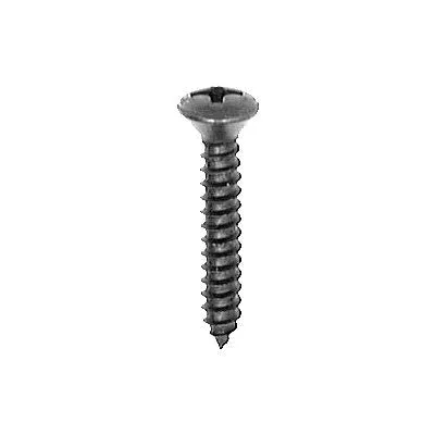 Au-ve-co 10169 Tapping Screw, #8 Thread, 1-1/4 in OAL, Phillips Oval Head, Black Oxide