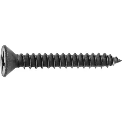Au-ve-co 10174 Tapping Screw, #8 Thread, 3/4 in OAL, Phillips Flat Head, Black Oxide