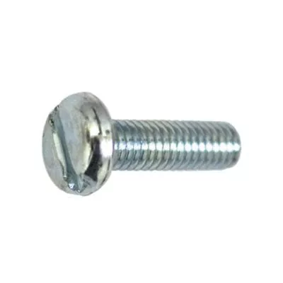 Au-ve-co 10440 Machine Screw, M6x1 Thread, 20 mm OAL, Slotted Pan Head, Zinc-Plated