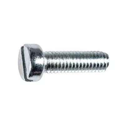 Au-ve-co 10464 Machine Screw, M6x1 Thread, 20 mm OAL, Slotted Flat Fillister Head, Zinc-Plated