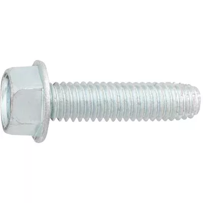 Au-ve-co 11297 Thread Cutting Tapping Screw, 3/8-16 Thread, 1-1/2 in OAL, Hex Washer Head, Bright Zinc Chromate