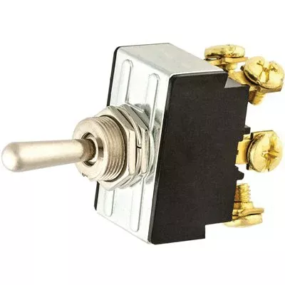 Au-ve-co 13632 Toggle Switch, 10/15 A, On-Off-On DPDT