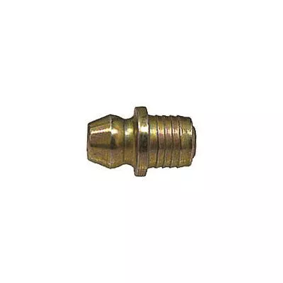 Au-ve-co 15073 Straight Grease Fitting, 1/4 in Thread, Drive Fit Thread, Plated, 1/2 in OAL