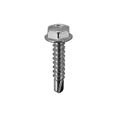 Au-ve-co 9612 Tapping Screw, #8 Thread, 3/4 in OAL, Hex Washer Head, Zinc-Plated