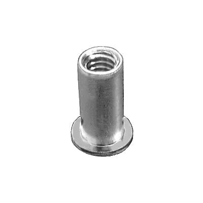 Au-ve-co NUTSERT 16178 Nut Insert, #10-24 Thread, 0.01 to 0.08 in Thick Material, 0.531 to 0.546 in L, Aluminum, Plain