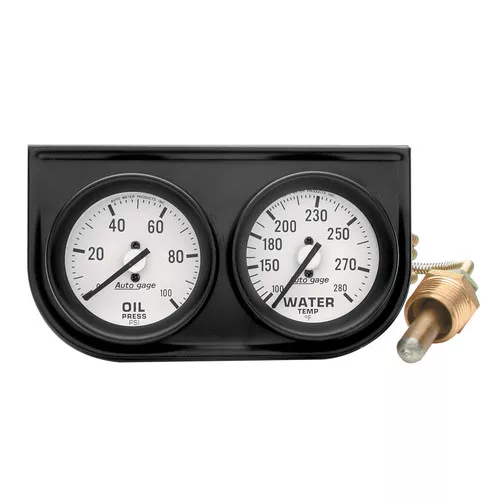 AutoMeter 2326 Autogage Mechanical Oil/Water Black Console