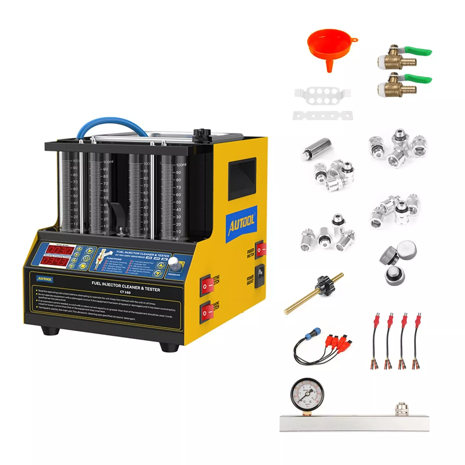AUTOOL Ultrasonic Injector Cleaner Kit for 4 Cylinder Motorcycles – Petrol Injection Tester