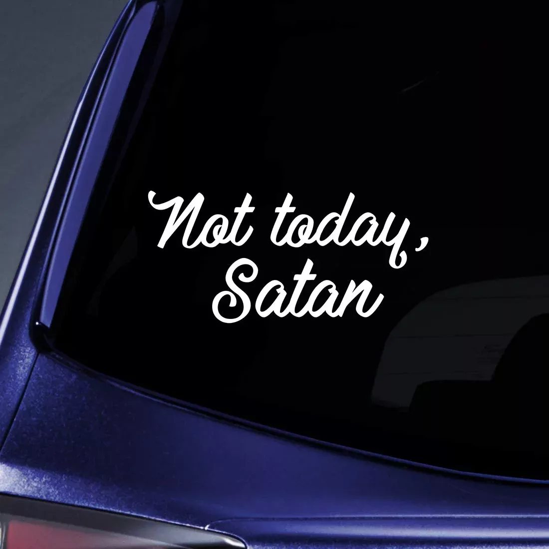 Bargain Max Decals Not Today Satan Vinyl Sticker Decal for Notebook, Car, Laptop – 5.5″ – White – Model BM-DECAL-WHITE-00415