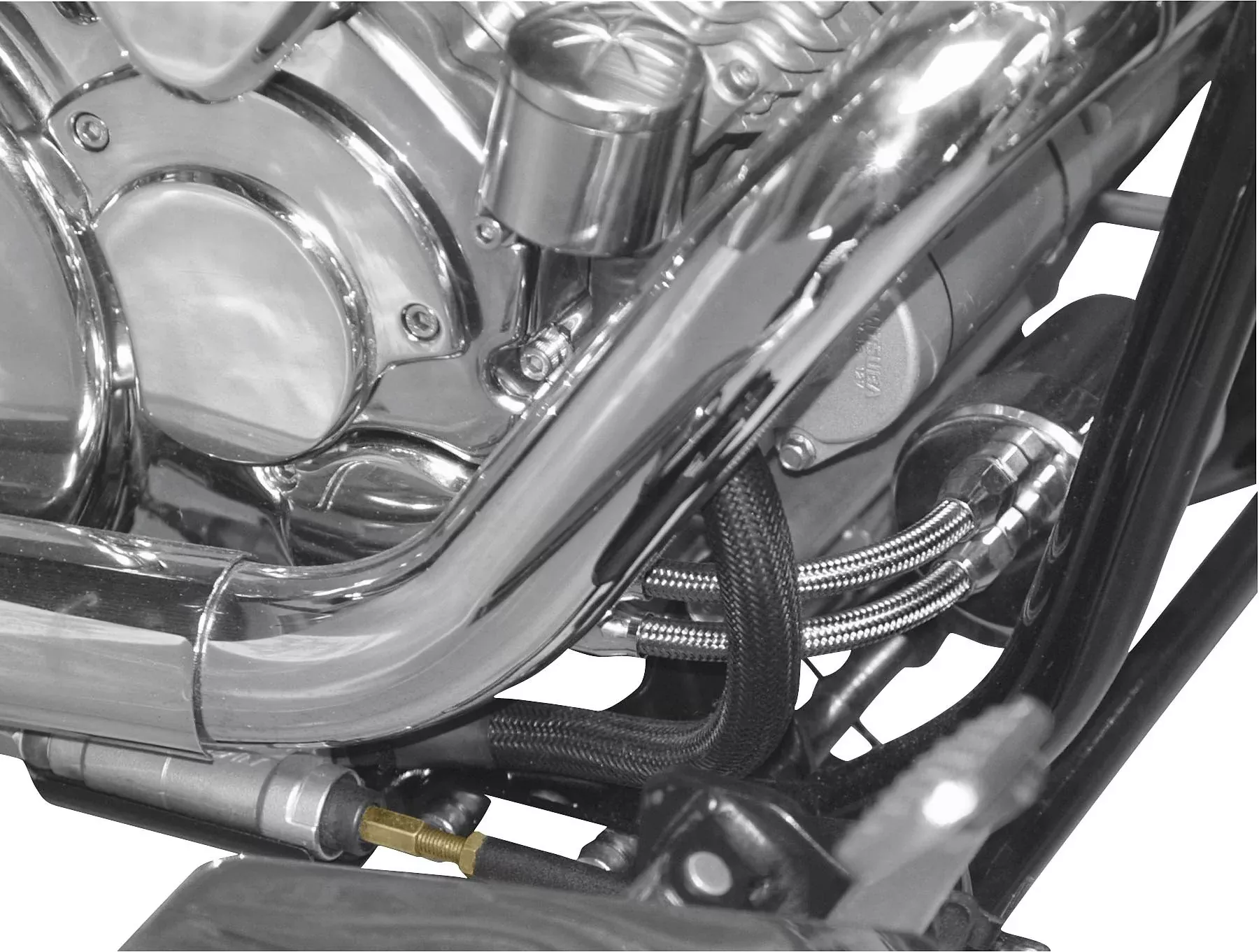 Baron Custom Accessories Oil Filter Relocation Kit - Aluminum, Model BA-2640-00
