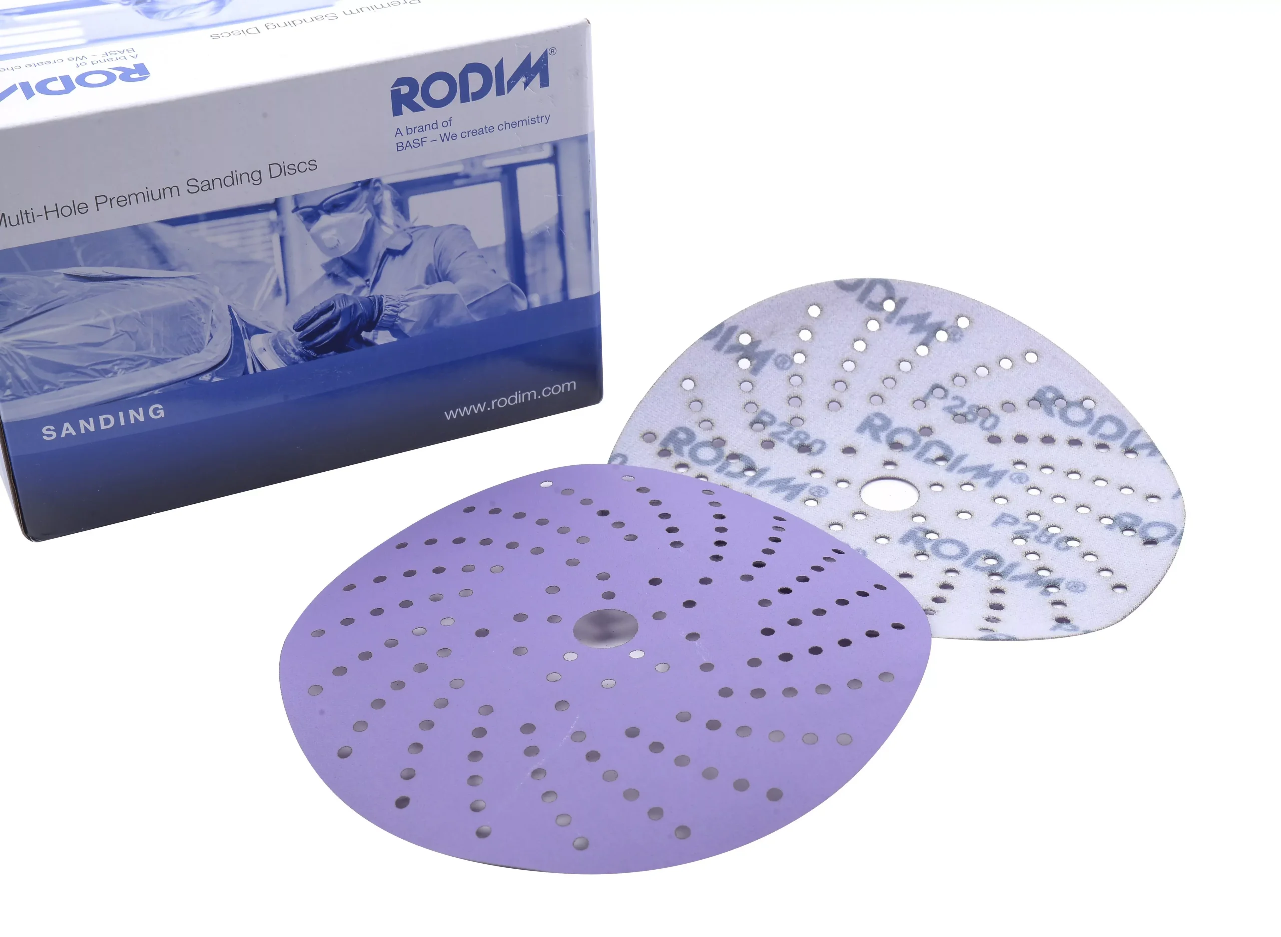 BASF Rodim Purple Sanding Hook & Loop Abrasive Disc Multi Hole 75mm x 100 Glasurit