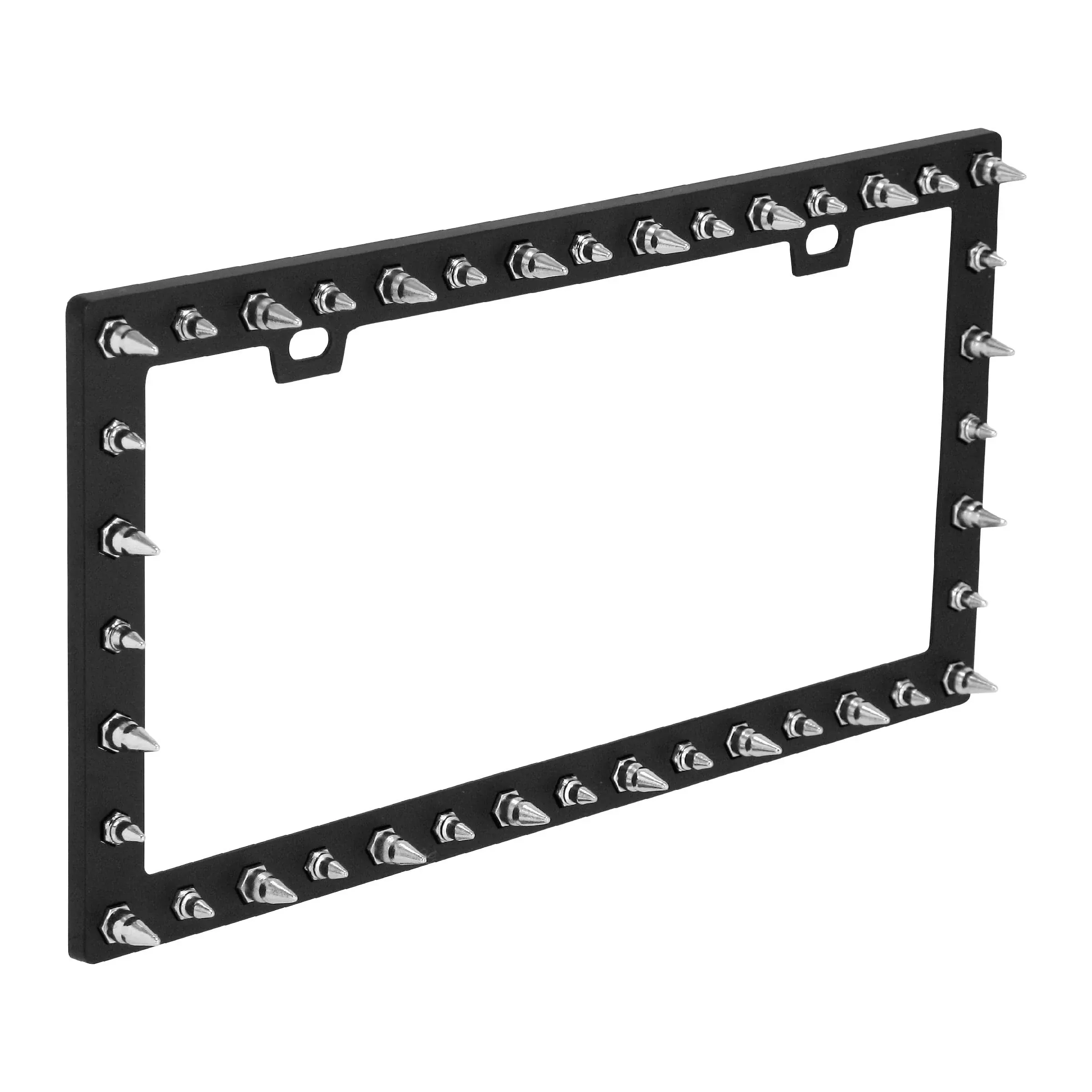 BELL Universal Chrome Spike Design License Plate Frame, Metal, One Size, Multi, Model 22-1-46117-8