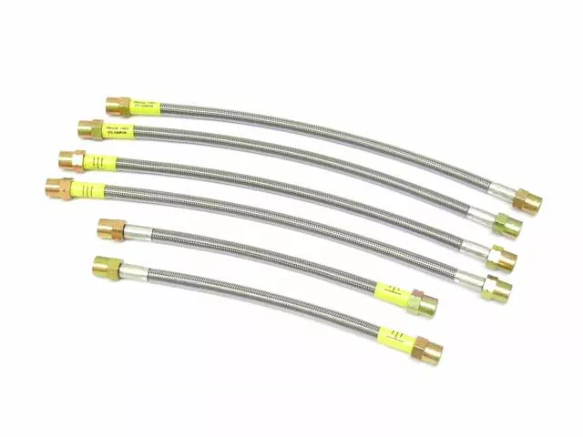 BMW Brake Hose Set – Steel Braided with Clear Protective Jacket | 1968-1981 885522950