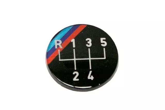 BMW Emblem – Oval Shift Knob (M Stripes 5 Speed Pattern) (Adhered) | 1981-1991 25111220954