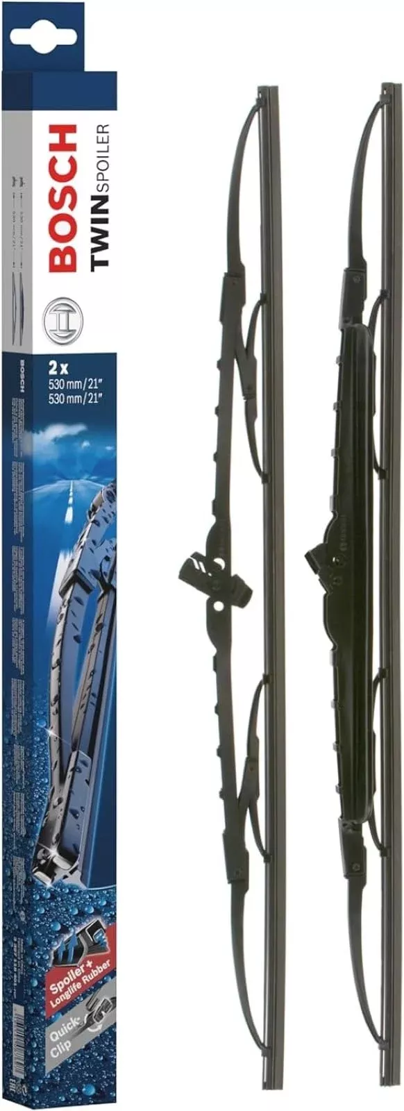 Bosch 3397118401 Twin Spoiler Original Equipment Replacement Wiper Blade – 21’/21′ (Set Of 2)