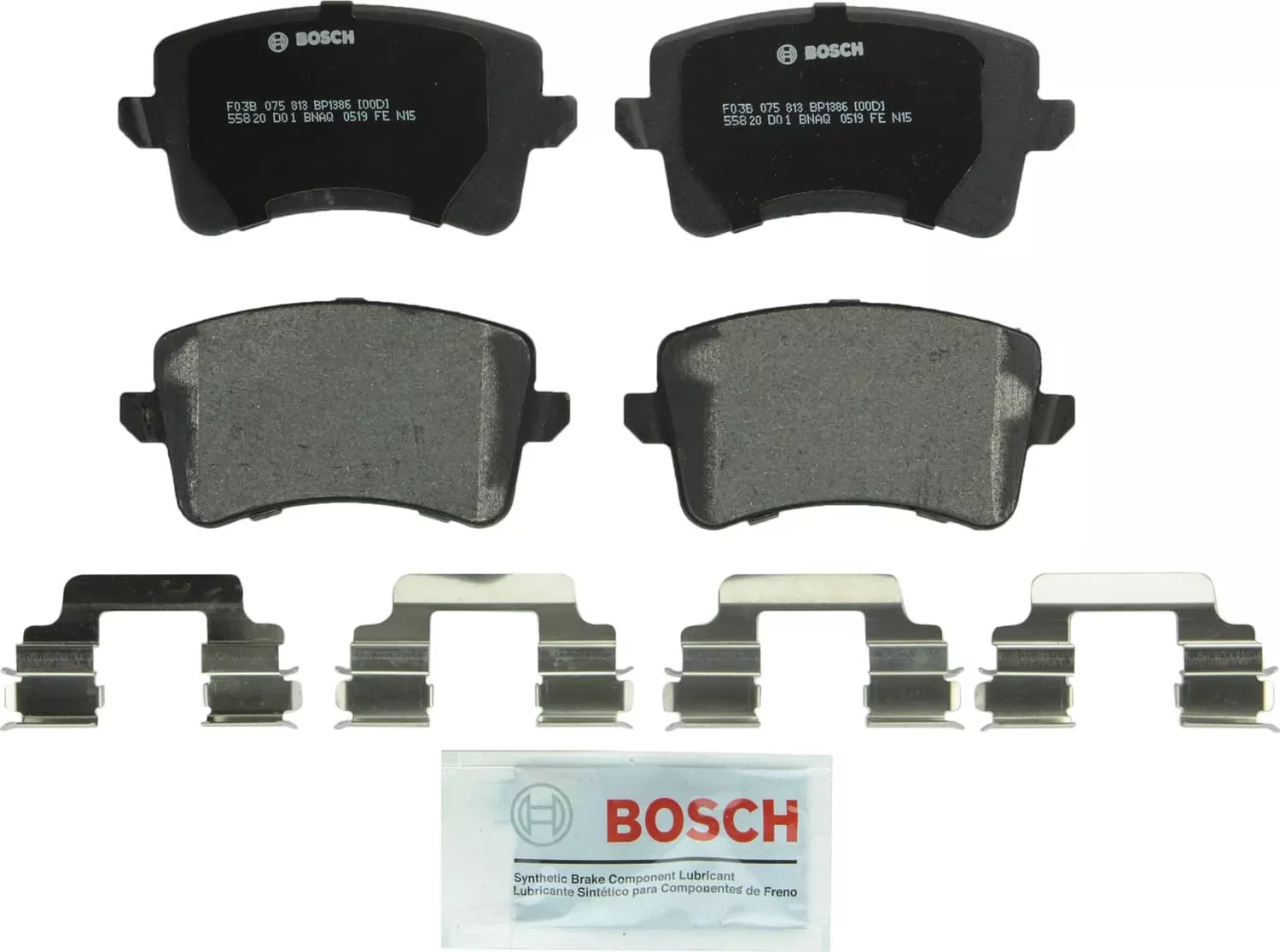 Bosch Bp1386 Quietcast Premium Semi-Metallic Disc Brake Pad Set - Compatible With Select Audi A4, A4 Allroad, A4 Quattro, A5, A5 Quattro, Allroad, Q5, S4, S5, Sq5; Rear