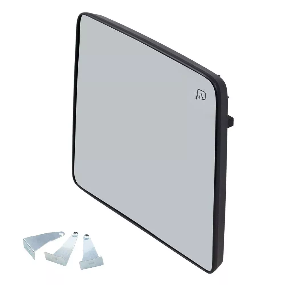 Brock Replacement Passenger Power Upper Tow Mirror Glass With Base Heated Compatible With 08-16 Super Duty Pickup