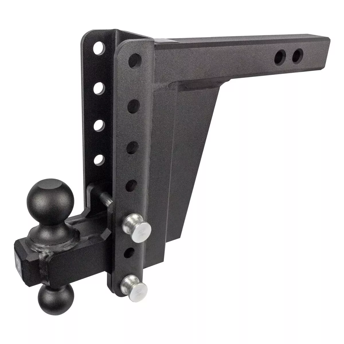 Bulletproof Hitches 2.0” Adjustable Extreme Duty (30,000Lb Rating) 8” Drop/Rise Trailer Hitch With 2” And 2 5/16” Dual Ball