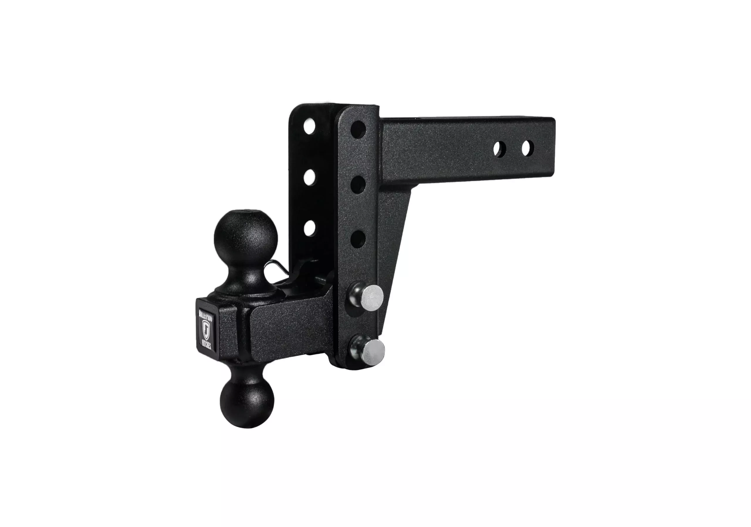 Bulletproof Hitches 2.5” Adjustable Medium Duty (14,000Lb Rating) 4” Drop/Rise Trailer Hitch With 2” And 2 5/16” Dual Ball (