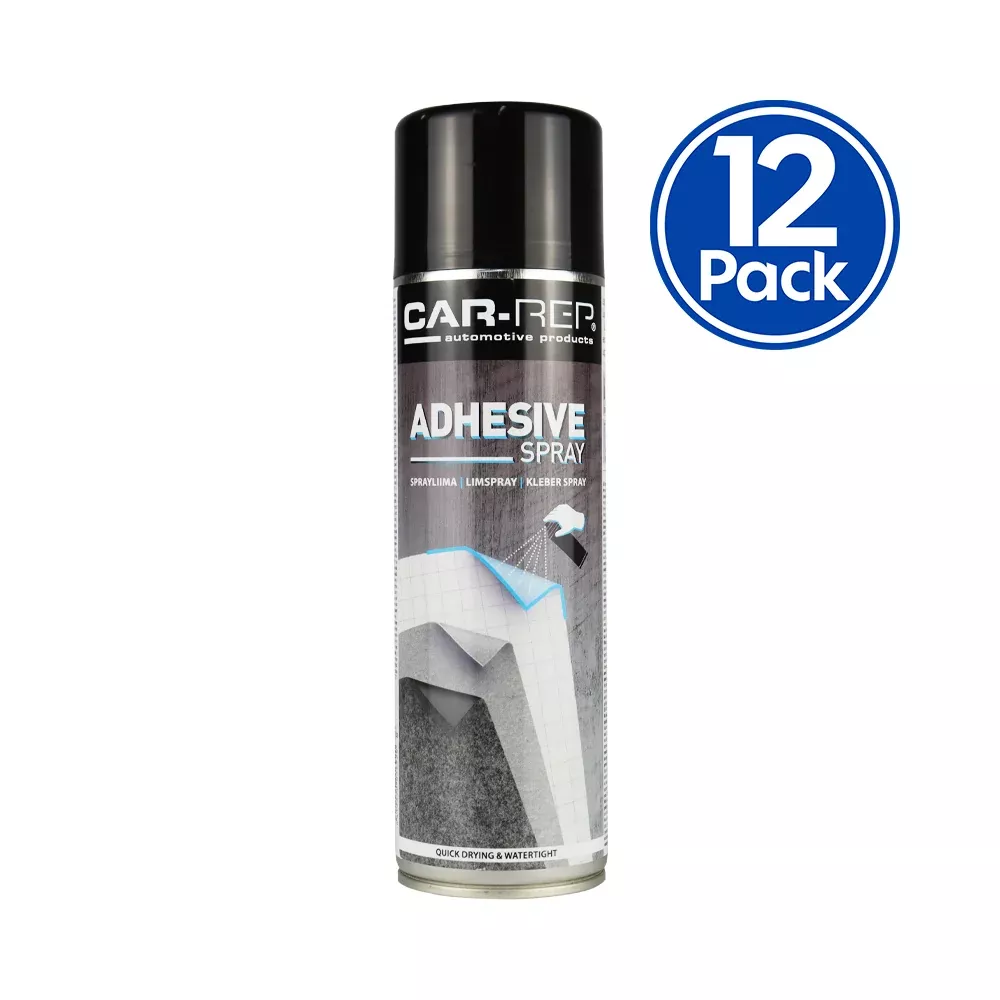 CAR-REP General Purpose Spray On Contact Adhesive 500ml Aerosol Clear x 12 Pack