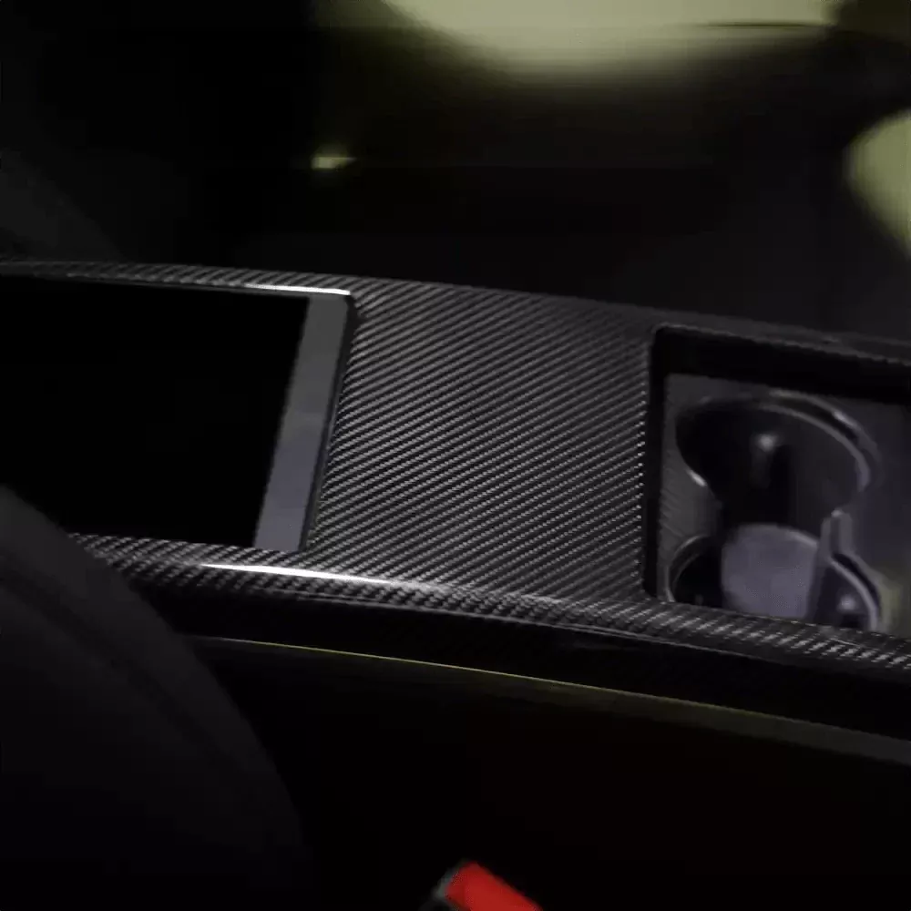 Center Console Side Trim Dry Carbon Fiber Overlay for Model S/X 2021+