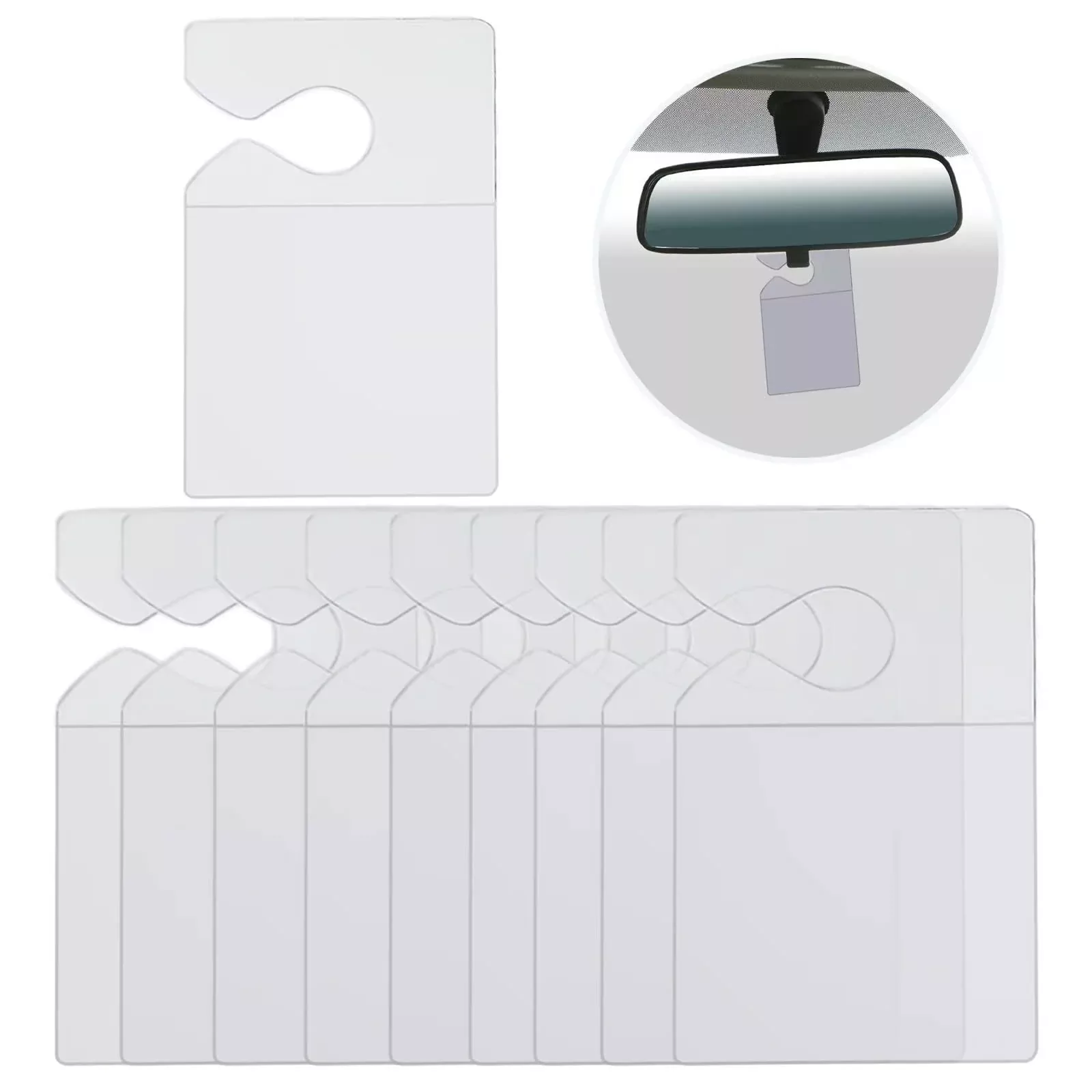 Clear Parking Permit Holder, Car Vertical Parking Lot Pass Rear View Mirror Hanger Vehicle Parking Pass Hang Tag Holder For Car