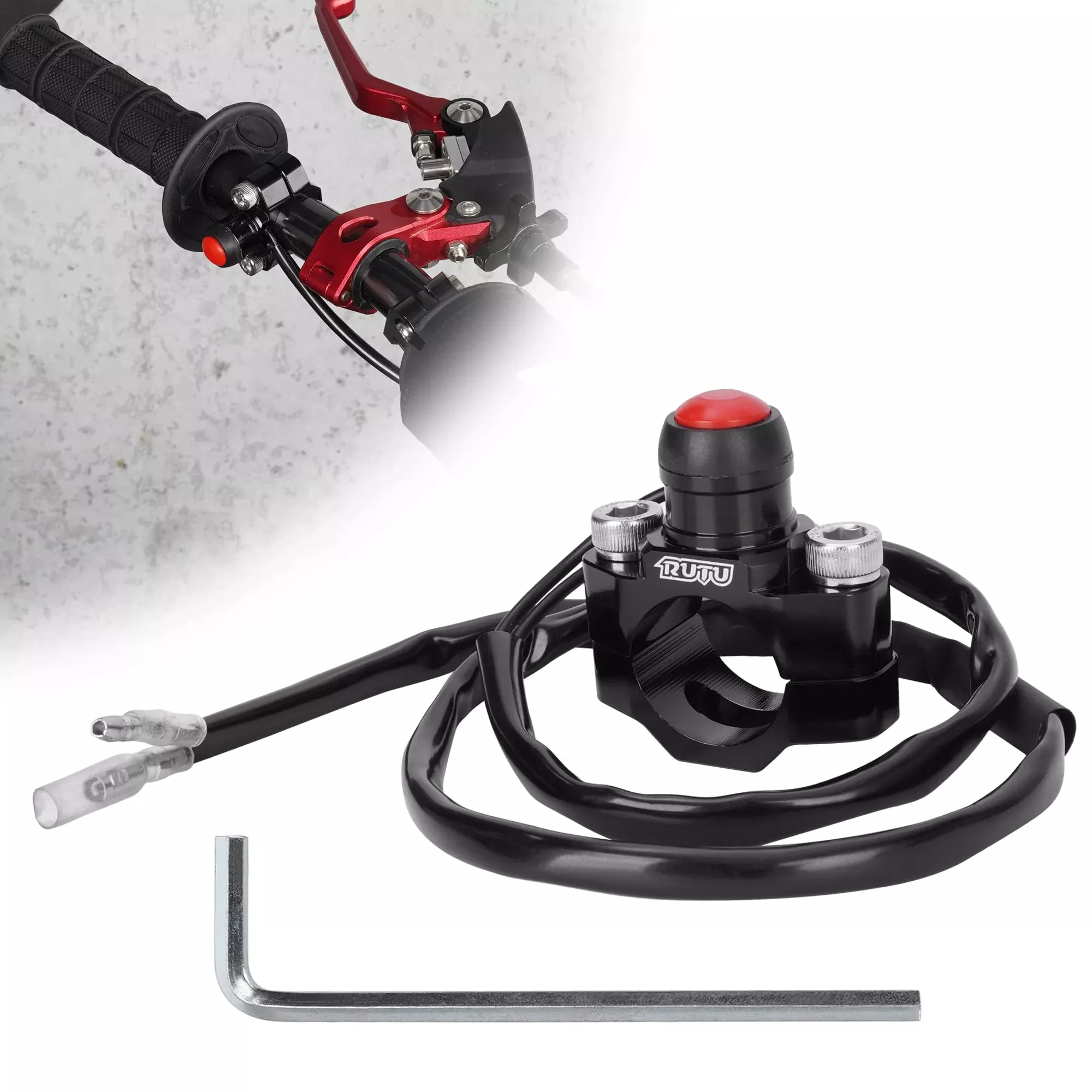 Cnc Universal Motorcycle Engine Stop Start Kill Switch Button With Mounting Backplate For Motorcycle, Atv, Dirt Pit Bike, Scooter, Quad Etc With 22Mm Handlebar – Black