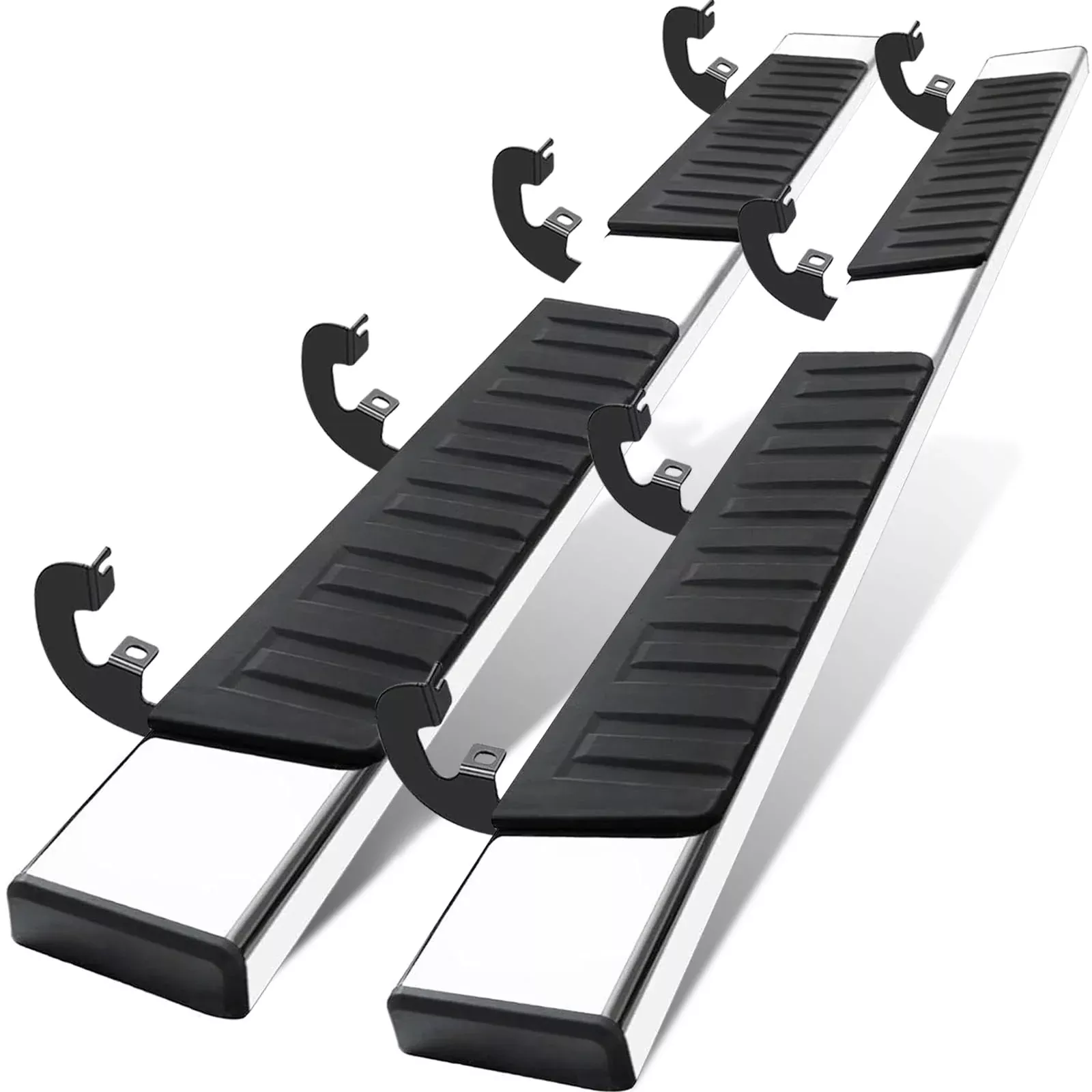 Comnova 6 Inches Running Boards& Steps Step Bars Compatible With 2019-2024 Chevy Silverado 1500, 2020-2024 Silverado/Sierra 2500Hd 3500Hd Crew Cab, A Pair Running Boards For Silverado Crew Cab.