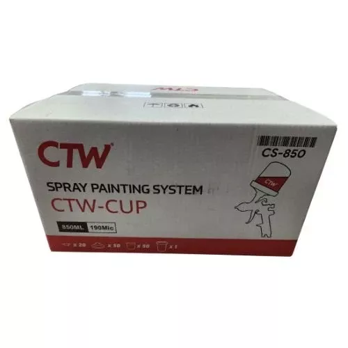 CTW CS-850ml (28oz) Disposable Paint Cup System, 50 pc Lid/Liner Kit