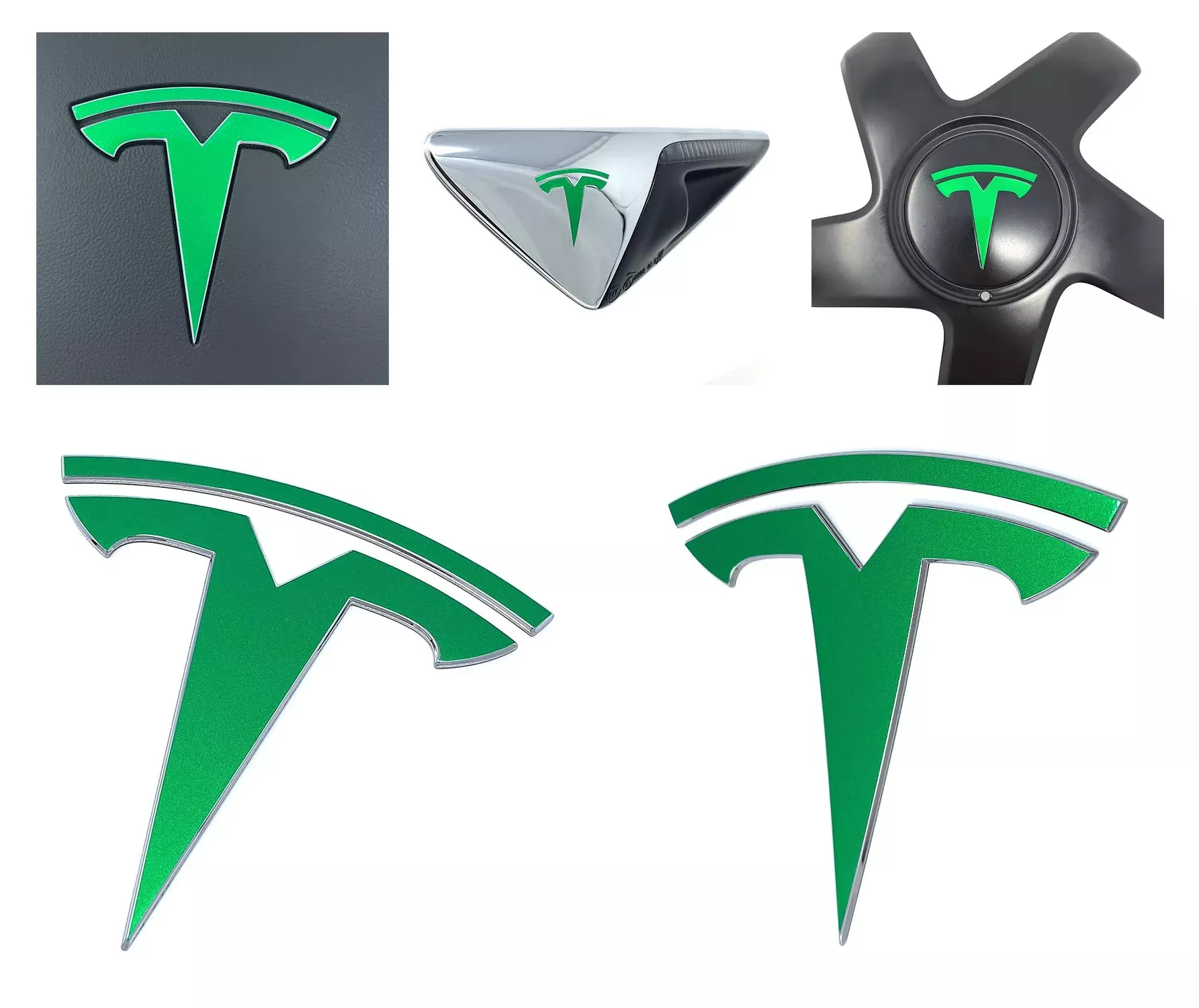 Custom Cut Graphics Tesla Model 3 Vinyl Decal Wrap - Gloss Green, Model 3BUNDLE